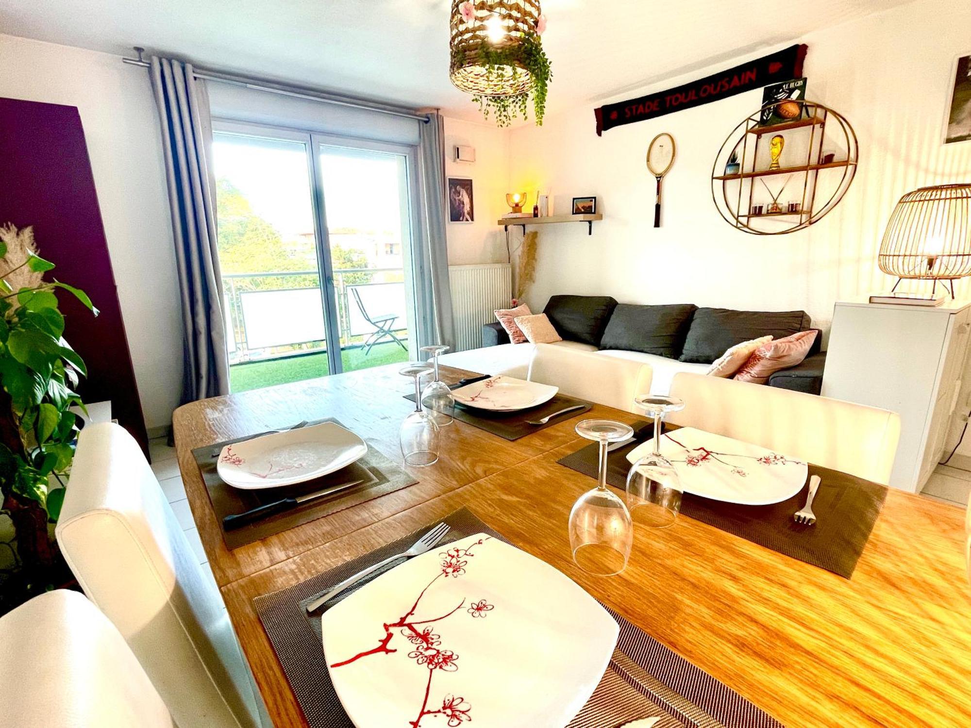 Bel Appartement T3 De 60M2 Avec Parking, Terrasse, Proche Du Metro Et Du Periph Toulouse Exterior foto